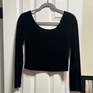 Black Velvet Long Sleeve Top